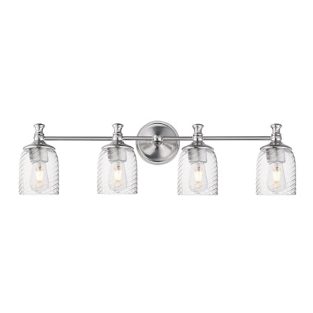 Maxim Lighting Swirl 4-Light Bath Vanity, Satin Nickel 21354CRSN